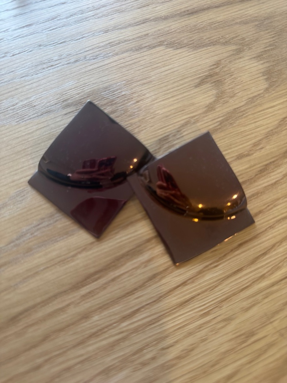 COS Dark Brown Square Resin Earrings